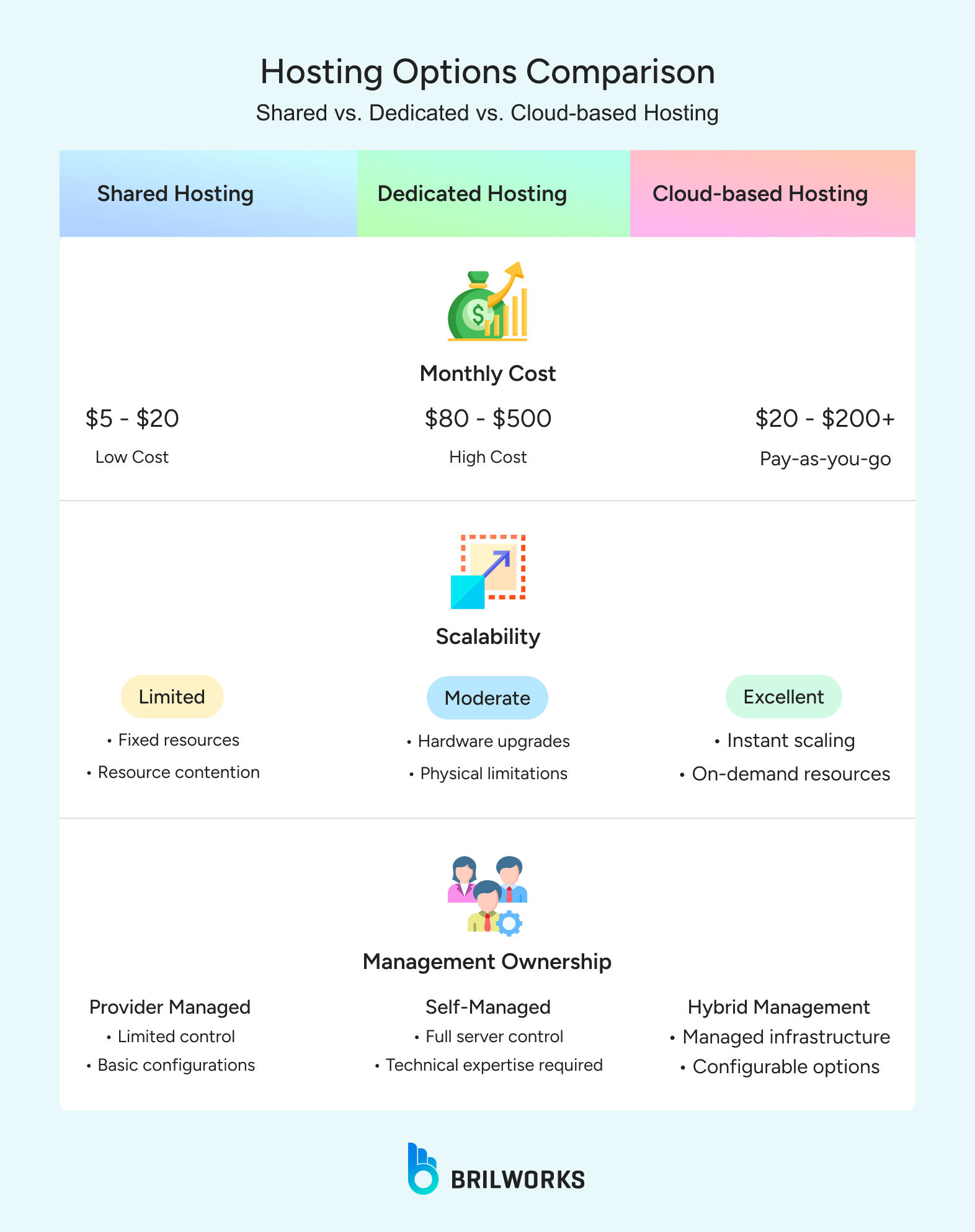 Hosting options comparison for white label apps