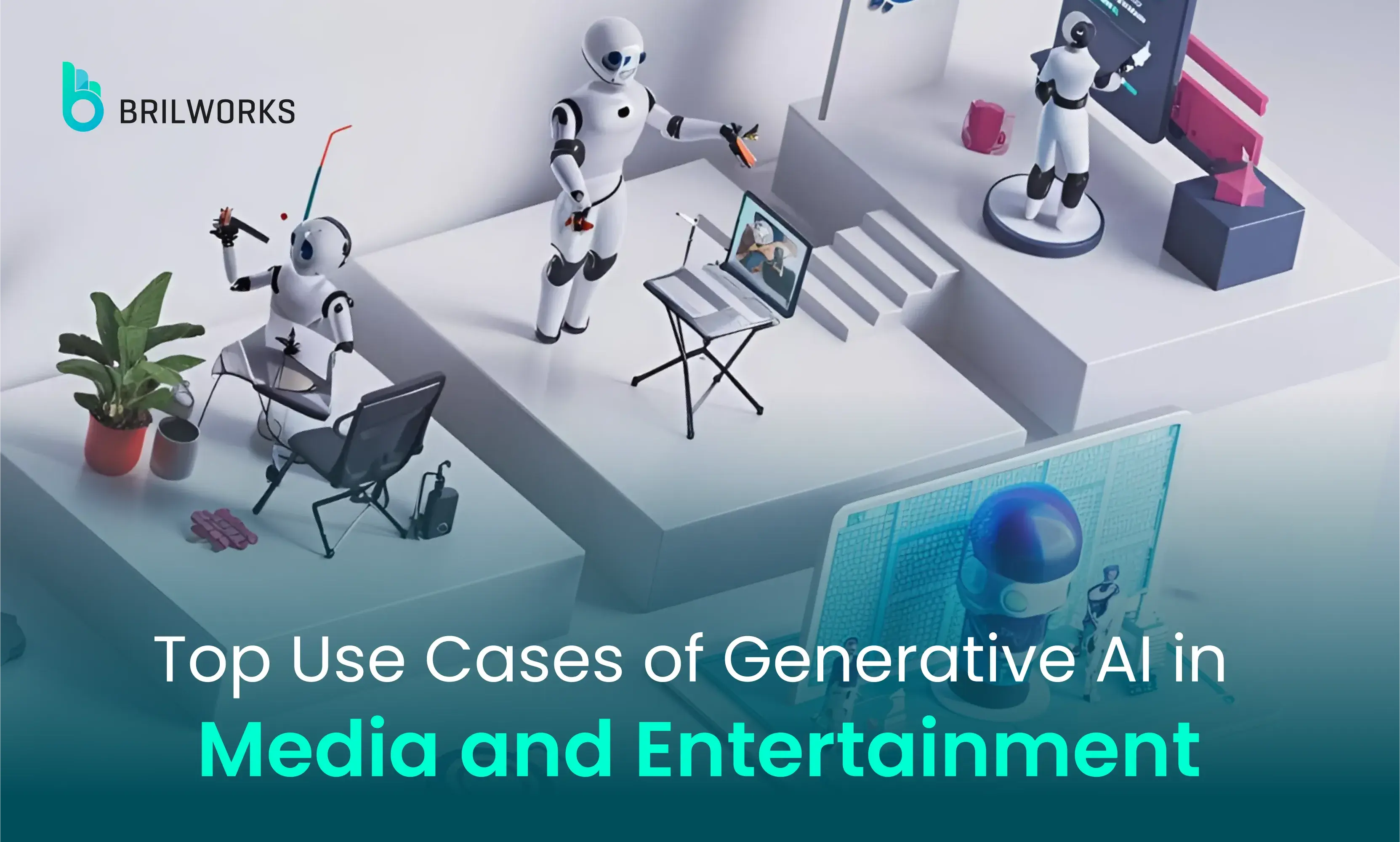 banner image top use cases of generatie AI in media and entertainment