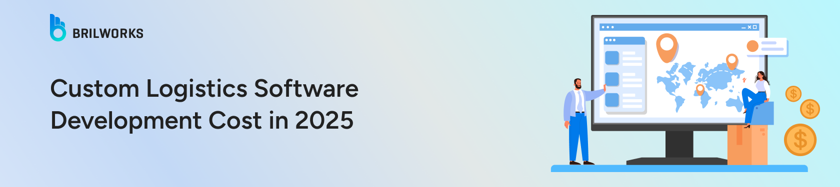 Custom logistics software development cost banner image