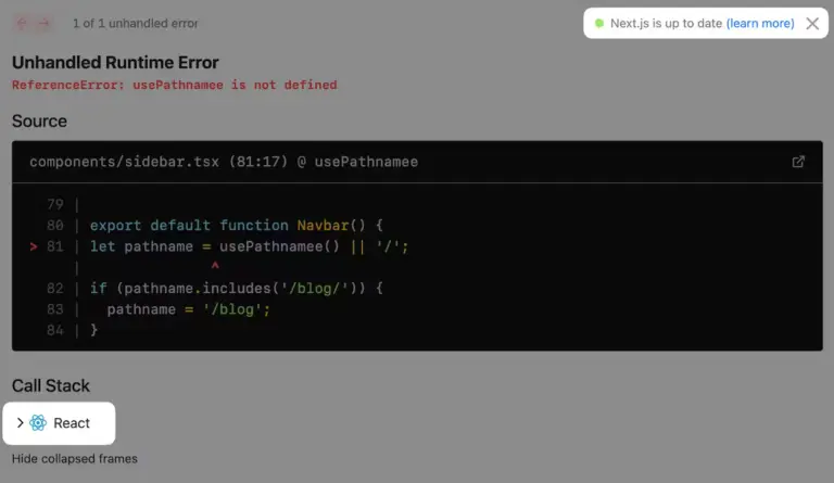 Error Nextjs error